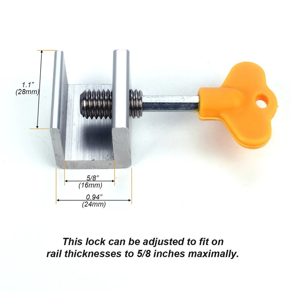 4pcs Adjustable Sliding Window Aluminum Alloy Stop Locks Security Door Frame Lock With Keys Home Office Security Lock Window#YJ