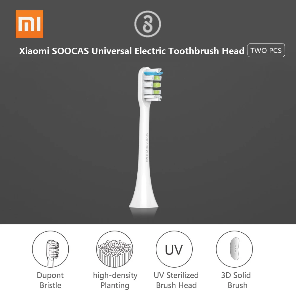 Xiaomi SOOCAS 3D сменная электрическая зубная щетка головка 2 шт универсальная щетка для чистки полости рта головки для Soocas X1 X3 X5 одобрено FDA
