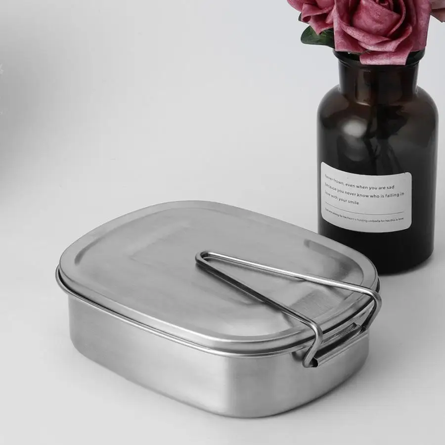 Bento Box из нержавеющей стали Ланч-бокс контейнер портативный Открытый Пикник изоляция герметичный контейнер для фаст-фуда