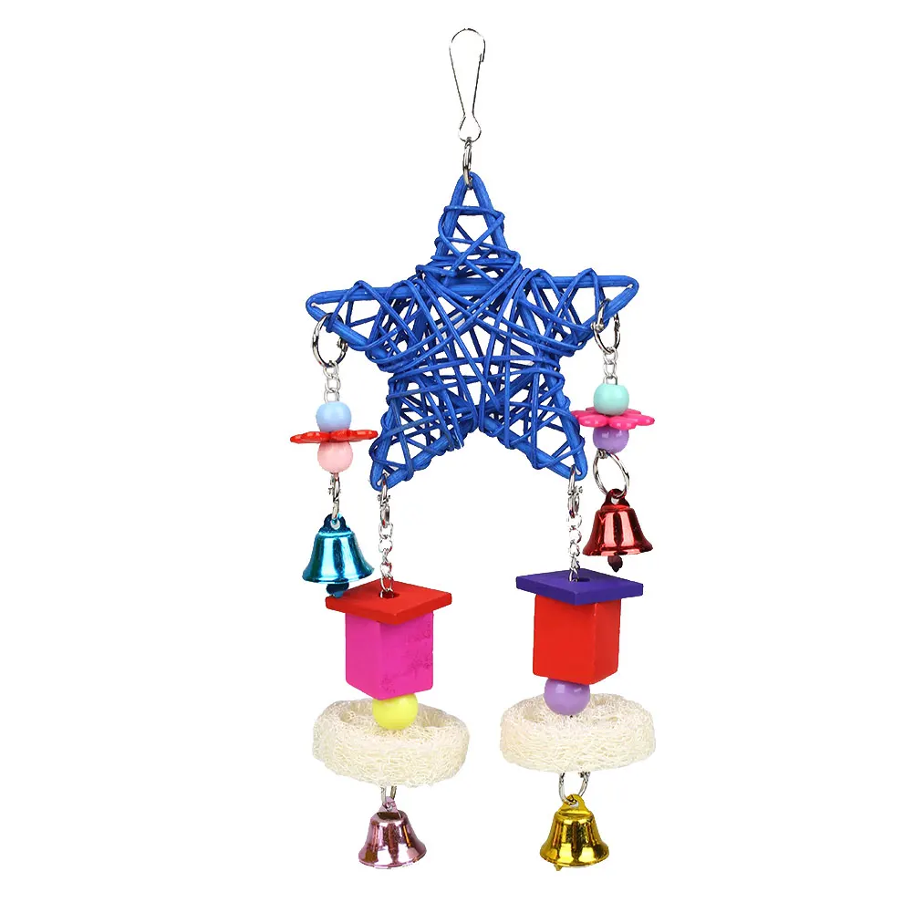 Натуральная пятиконечная звезда плетение Pet укусы попугай игрушки клетка попугай аксессуар