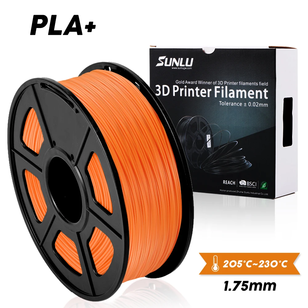 SUNLU PLA/PLA плюс 3D-принтеры нити 1,75 мм 1 кг/2.2lb катушки черный принтер PLA