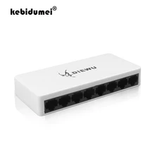 Kebidumei Высокая производительность 8 Порты LAN Ethernet сетевой коммутатор gigabit 10/100MbpsLAN сетевые коммутаторы Ethernet с адаптер для розеток европейского стандарта