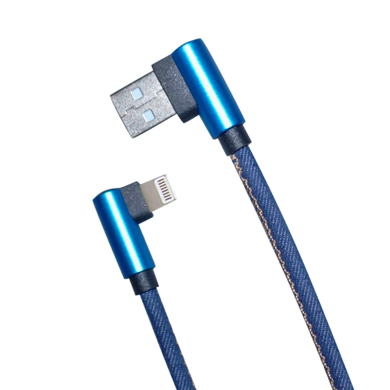 VLAMPO 1 м 2 м 90 градусов угловой локоть USB кабель Быстрая зарядка для Apple кабель для передачи данных для мобильного телефона для мобильных игр