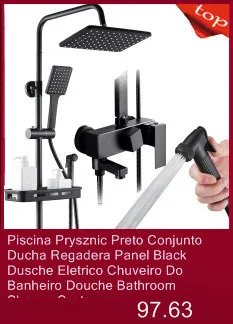 Черная Torneira Lavabo Dusch система Doccia Do Banheiro Painel Regadera электрическая Душевая система Ducha Chuveiro для ванной комнаты