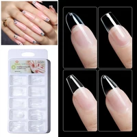 100 Pieces Of Boxed French False Nails Tips Art Transparent Coffin Half Cover American Capsule Super Long, Nail Capsule 5