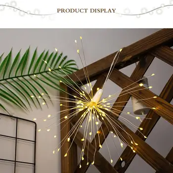

150-LED DIY Outdoor Garden Decoration LED Firework Explosion Christmas Fairy Light With Solar Power Hanging Starburst LED String