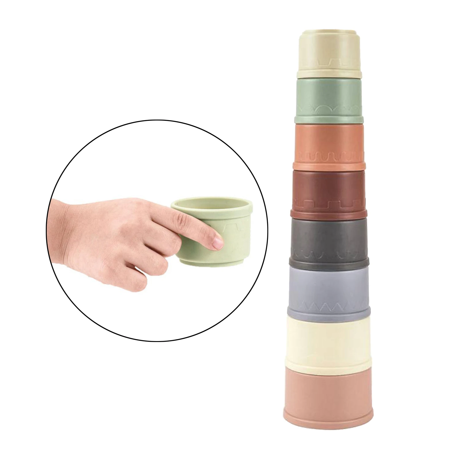 Baby Educational Building Toys Set of 8pcs Stacking Cups fpr Kids Age 6 Months