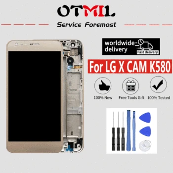 

OTMIL New LCD For LG X Cam K580 LCD Display 5.2"Touch Screen with Frame Digitizer Assemble Replacement For LG X Cam K580 Display
