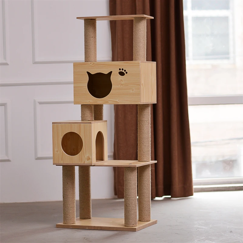 Imitation Wood Cat Climbing Frame Cat Tree Cat Jumping Platform National Cat Litter Cat Scratching Cat Toy