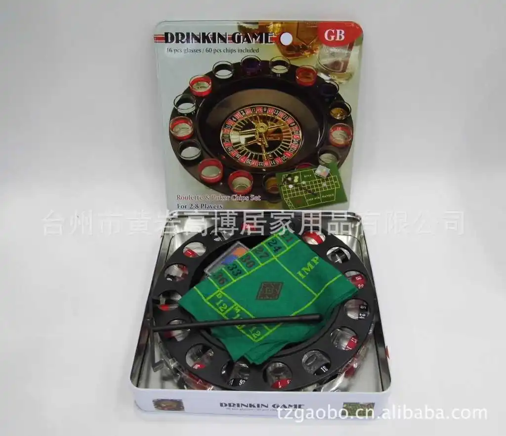 16 Cup Russia Turntable Top Grade Iron Box Packaging Roulette Drink Turntable Roulette