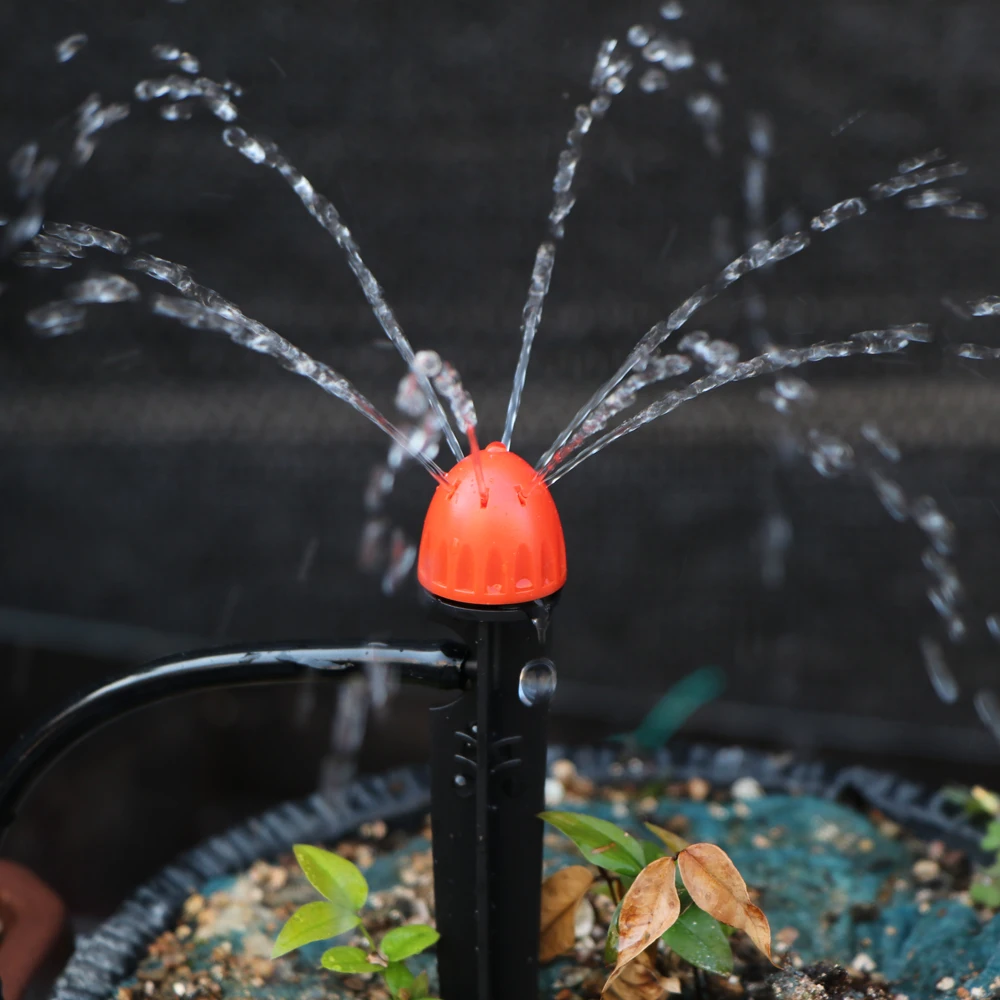 24 Types Garden Irrigation Sprinklers with Stake Adjustable Atomizing Refraction Drippers Watering Vortex Nozzles 1/4'' Barb