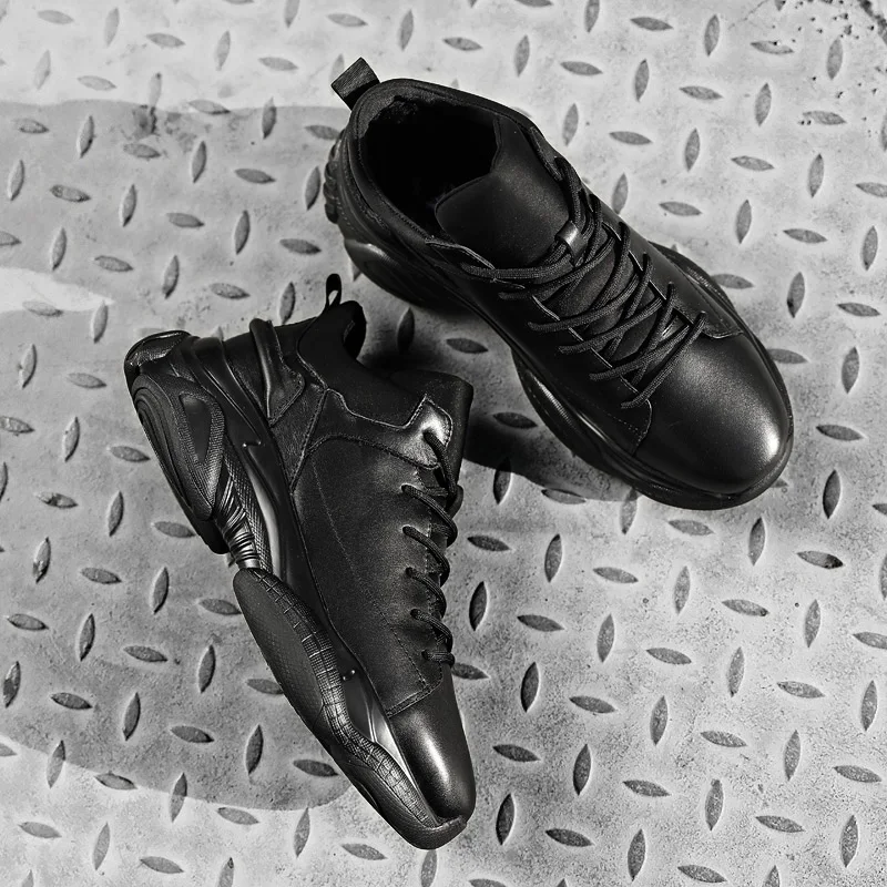 Best Selling Leather Shoes For Men Winter Casual Brand Shoes For Men Size 38-44 Men Lace Up Sneakers Inside Fur Mens Warm Shoes