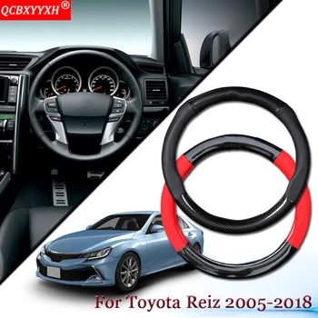 

Car Styling Carbon Fiber Leather Car Steering Wheel Cover Car Steering-wheel Hubs Auto Accessories Fit For Toyota Reiz 2005-2018