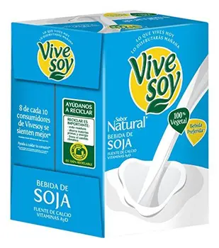 

Vivesoy Bebida De Soja Sabor Natural - Pack de 4 x 1000 ml - Total: 4000 ml