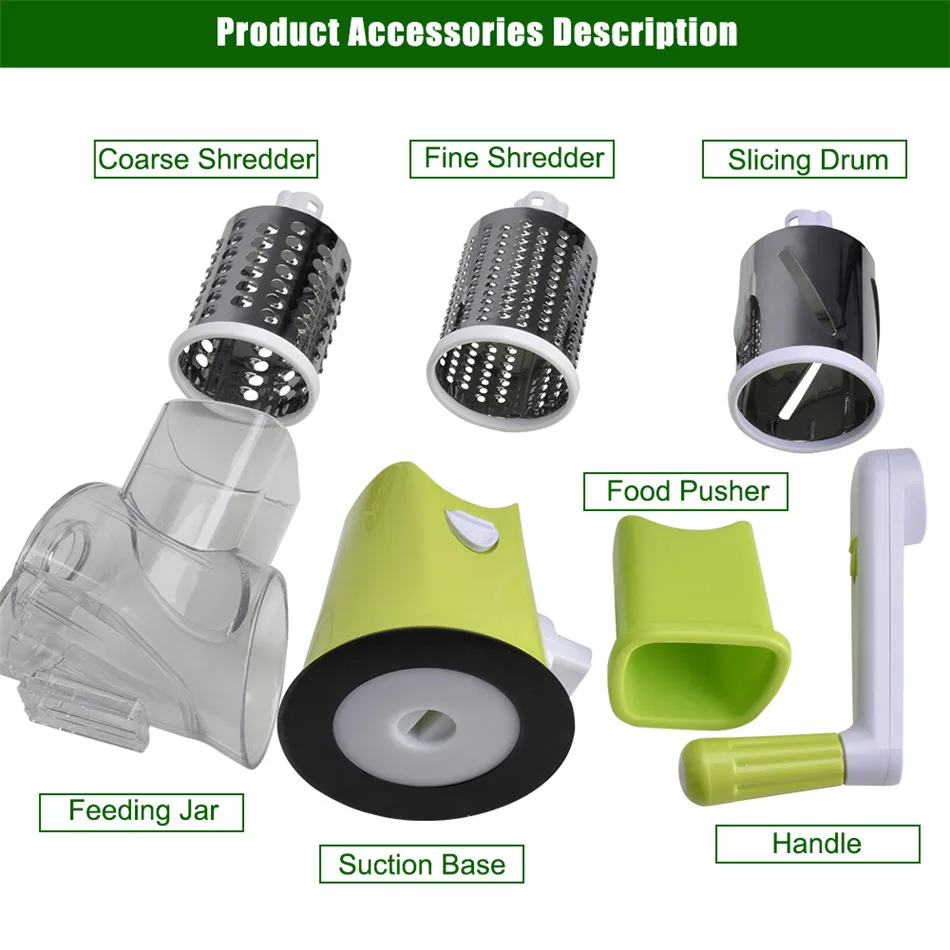 Online Cortador de verduras redondo mandolina patatas zanahoria rallador rebanador 3 cuchillas cortadoras multifunción de acero inoxidable accesorios de cocina