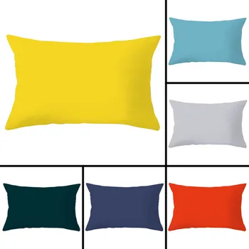 

1pcs 30x50cm Solid Color Pillowcase Polyester Peachskin Pillowcases Waist Pillow Cover Decorative Pillows Cover