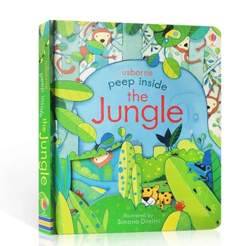 

Usborne English Educational Picture Books Peep Inside The Jungle for Kids Children Books Baby English Language Learning
