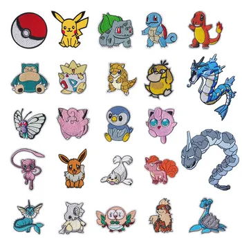 

mix order Pokemon Pikachu Eevee Iron On Embroidered Patch, Game character Fabric Patch, Jacket Backpack Clothing Accessories DIY