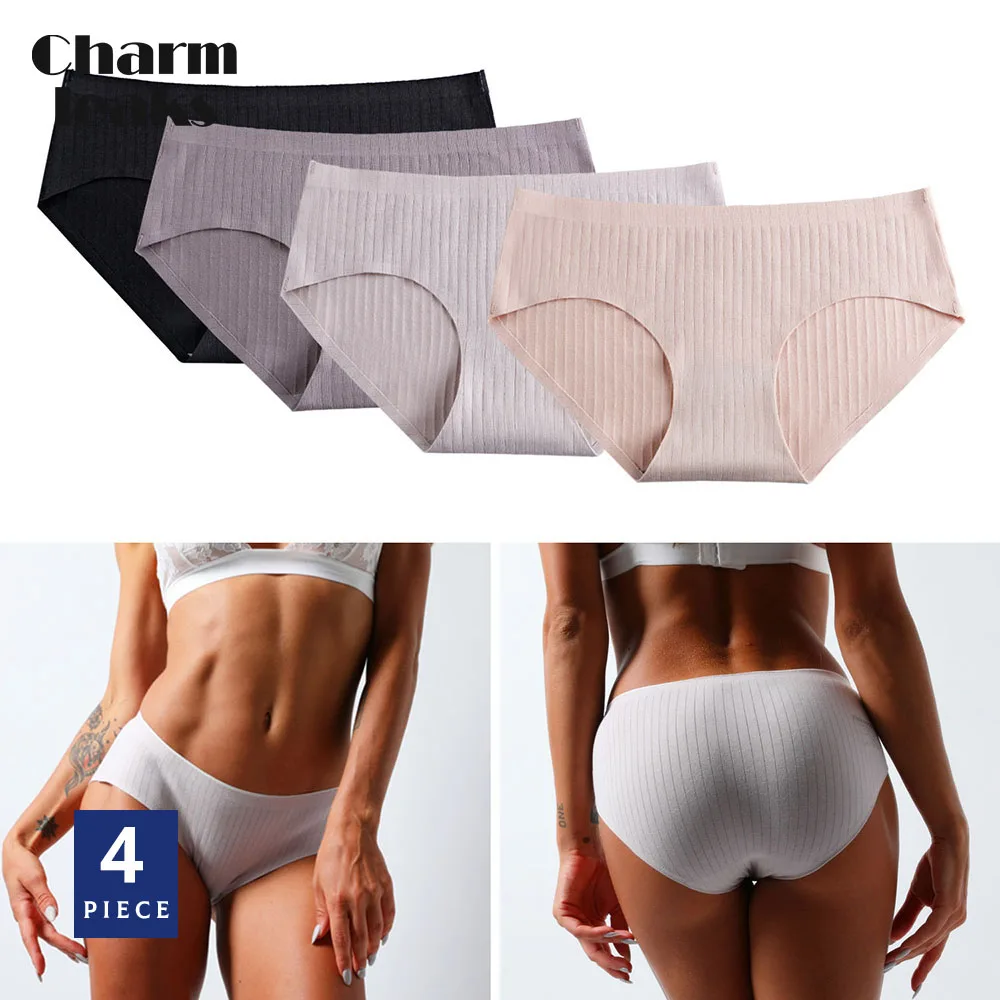 Трусы женские хлопковые со средней посадкой 4 шт./упаковка |