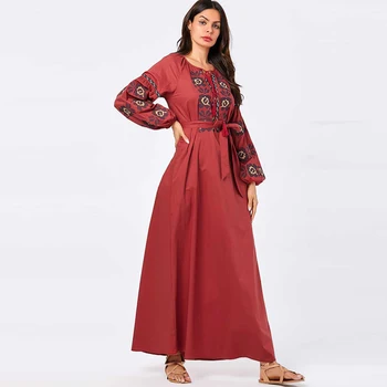 

Plus Size Dresses Vestido Mujer 2019 Autumn Long Maxi Embroidery Dress Fall Clothes For Women Robe Longue Femme Kaftan Elbise