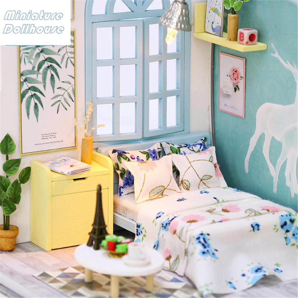 Кукольный дом мебель Diy Миниатюрный 3D Деревянный Miniaturas кукольный домик игрушки для детей Каса украшения ремесла подарки на день рождения