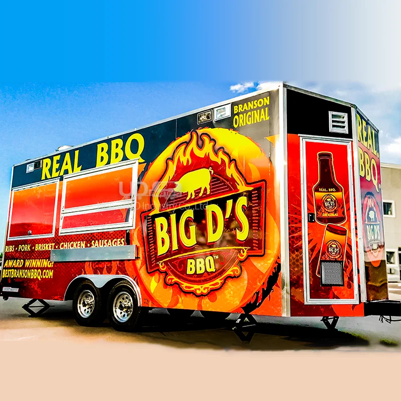 

New Style Street Mobile Kitchen Food Truck Halal Taco BBQ Trailer Beer Bar Ice Cream Cart Fully Equipped Food Trailer for Sale