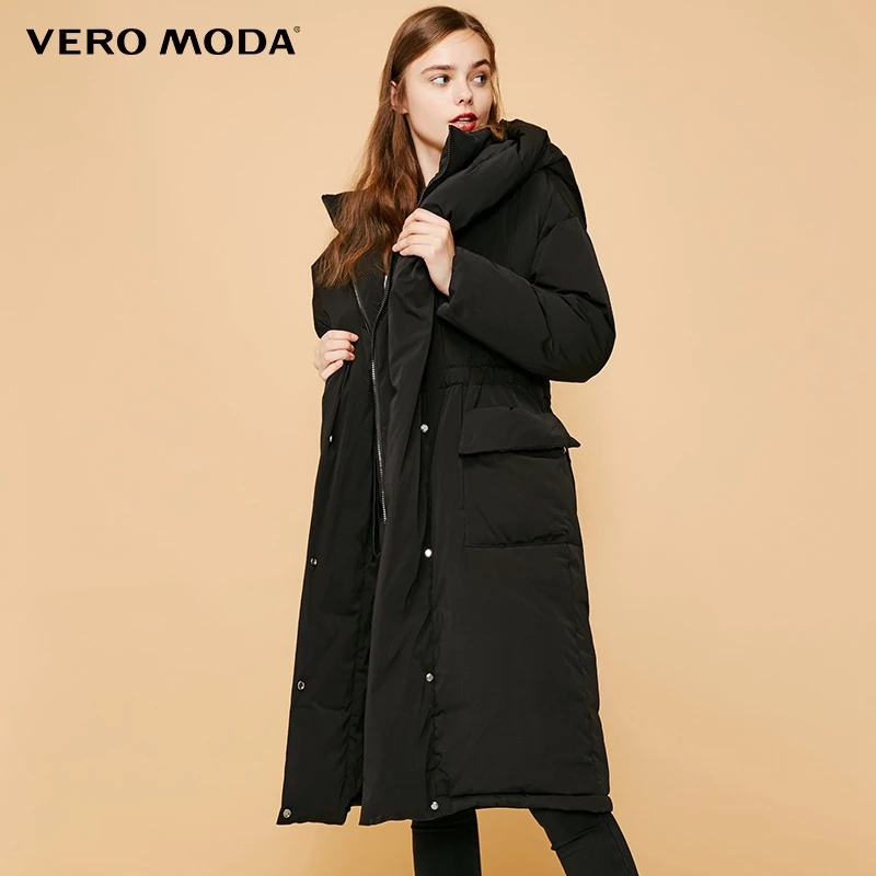 Vero Moda пуховик женский женский двойной воротник с капюшоном Свободный шнурок длинный пуховик | 318412504