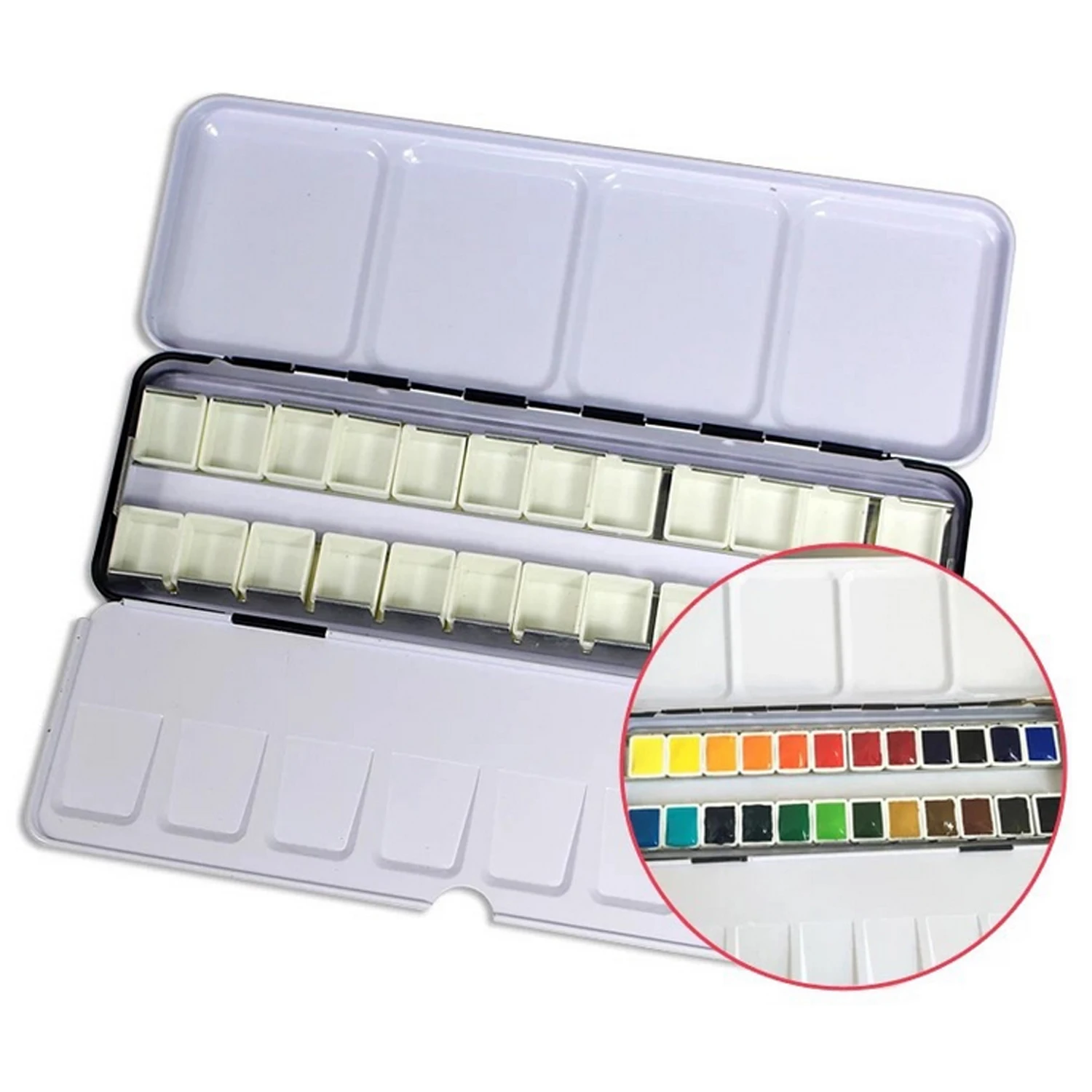 

100PCS 1.6ml Plastic Empty Watercolor Half Paint Pans for Children Artist Student Beginners Professionals Painting Drawing Tools