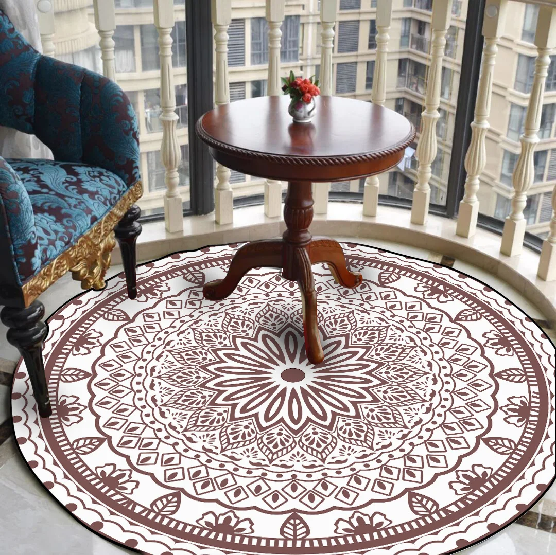 Nordic Round Carpet Bohemia Ethnic Vintage Flower Pattern Mandala Carpets For Living Room Modern Classic Rugs Morocco Carpets Nordic Round Carpet Bohemia Ethnic Vintage Flower Pattern Mandala Carpets For Living Room Modern Classic Rugs Morocco Carpets