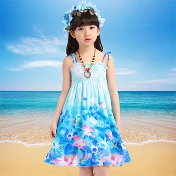 

Girls Dress Print Casual Beach Girls Summer Dress Princess 2-12 Years Old Baby Kids Dresses Girls Clothes Children Vestidos ST11