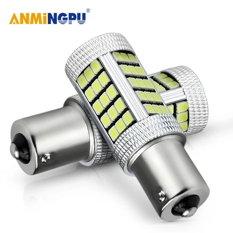 

ANMINGPU 2x Car Led Signal Lamp 2835SMD BA15S P21W Canbus 1156 Led Light Bulb For Car Backup Light Turn Signal White Amber 12V
