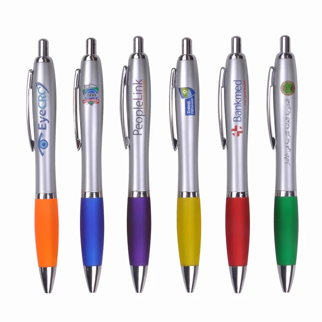 Union Printed, Click Ballpoint Pens - Colored Barrels Custom Imprinted 