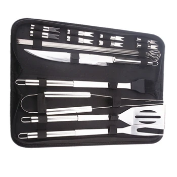 

18Pcs Stainless Steel Barbecue Tools Kit Camping Outdoor Cooking Tools Barbecue Grill Utensil Accessories Kit
