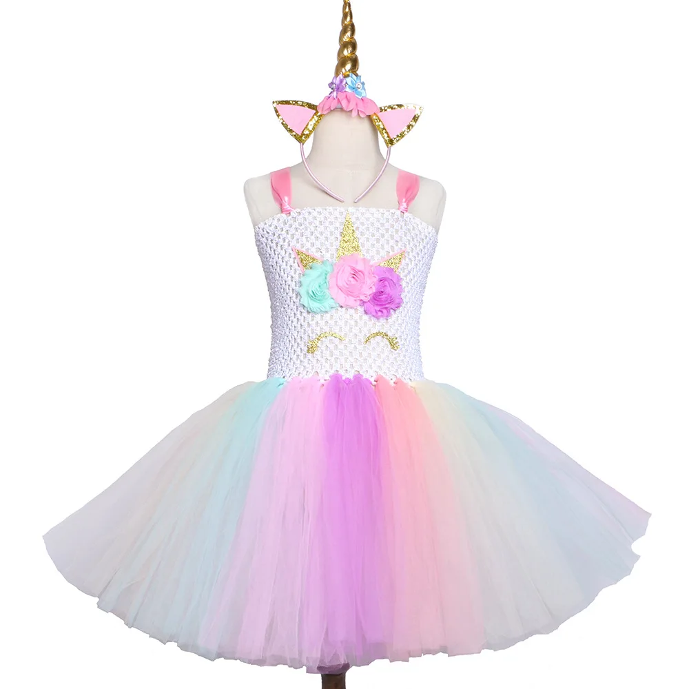 

Europe And America New Style Unicorn Tutu Dress Girls Gauze Princess Dress Children Tutu Formal Dress Cross Border Wholesale