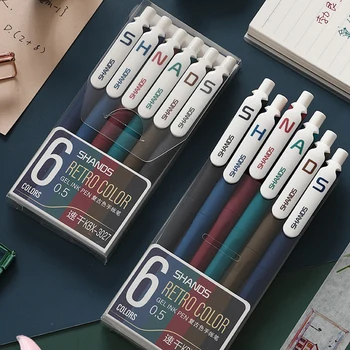 

6 Pcs 0.5 mm Cute Color Gel Pen Set For Bullet Journal Pens for School Office Supplies Kawaii Pen Stationery for Girls