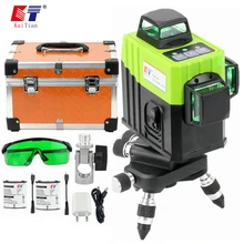 KaiTian 12 линий 3D Лазерные уровни батарея самонивелирующийся крест горизонтальный 360 вертикальные зеленые лазеры луч 532nm линия уровень Livella