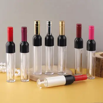 

Hot new 5ml Empty Wine Shaped Lip Gloss Tube Lipstick Tubes Silver/Gold /Red/Pink Reffilable Bottle Cosmetic Packaging Container