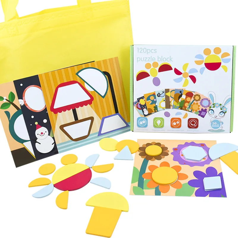 Baby Toys Wooden Puzzle Cartoon Animal Intelligence Kids Educational Brain Teaser Children Tangram Shapes Learning Jigsaw toy | Игрушки и