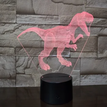 

Jurassic World Tyrannical Dragon 3D Lamp Battery Operated Colorful with Remote Modern Led Night Light Lamp 2019 Hot Selling