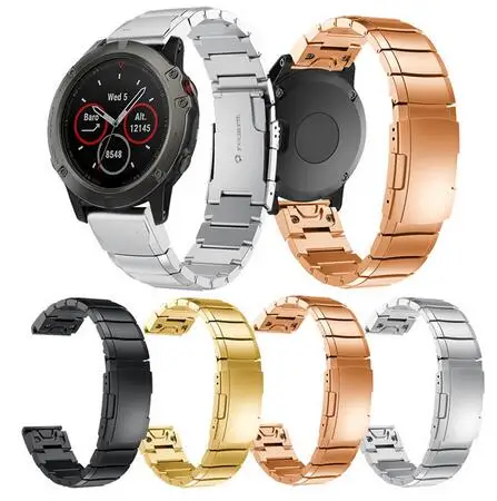 20 мм 22 26 нержавеющая сталь ремешок для часов Garmin Fenix 3/5/5X/5S простая быстрая
