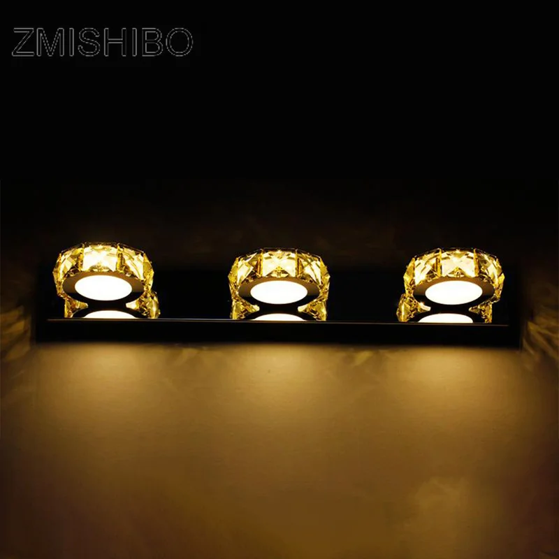 Круглая Хрустальная зеркальная лампа ZMISHIBO 3 Вт/6 Вт/9 Вт/12 Вт светодиодный