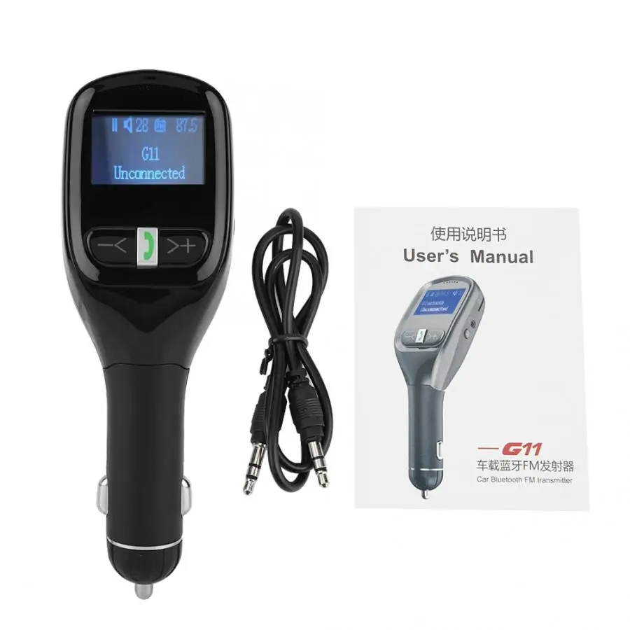Автомобильный fm-передатчик Acouto fm-передатчик для автомобиля, двойной USB быстрая зарядка автомобиля BT Hands-free fm-передатчик MP3-плеер автомобильный комплект