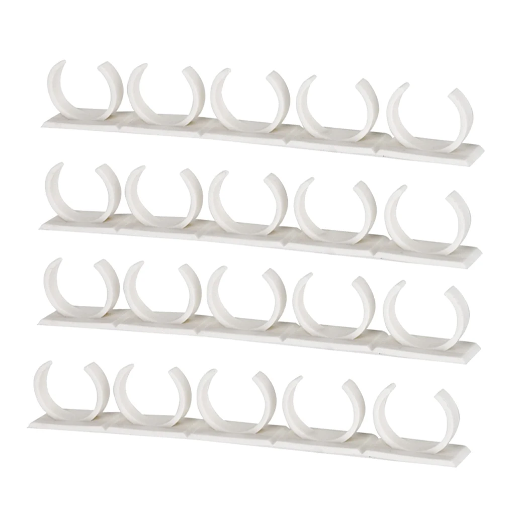 20 Clips Kitchen Spice Rack Organizer Spice Jars Holder Gripper Clip Strips, Stick to Cabinet Door Wall Refregerator