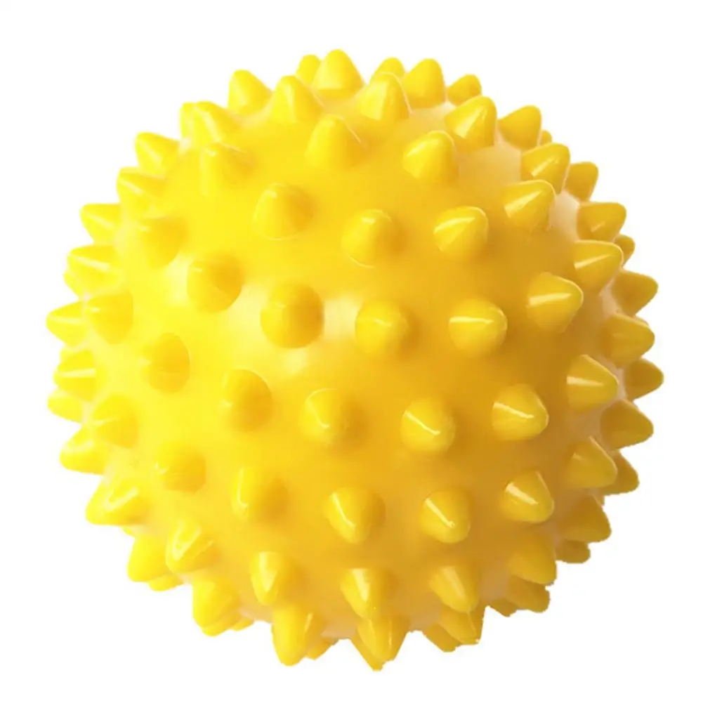 6 цветов 6,5 см ПВХ ручной Фитнес мяч мячик для массажа стоп подошвы Ежик расслабление мышц упражнения портативный шар для физиотерапии - Цвет: Цвет: желтый