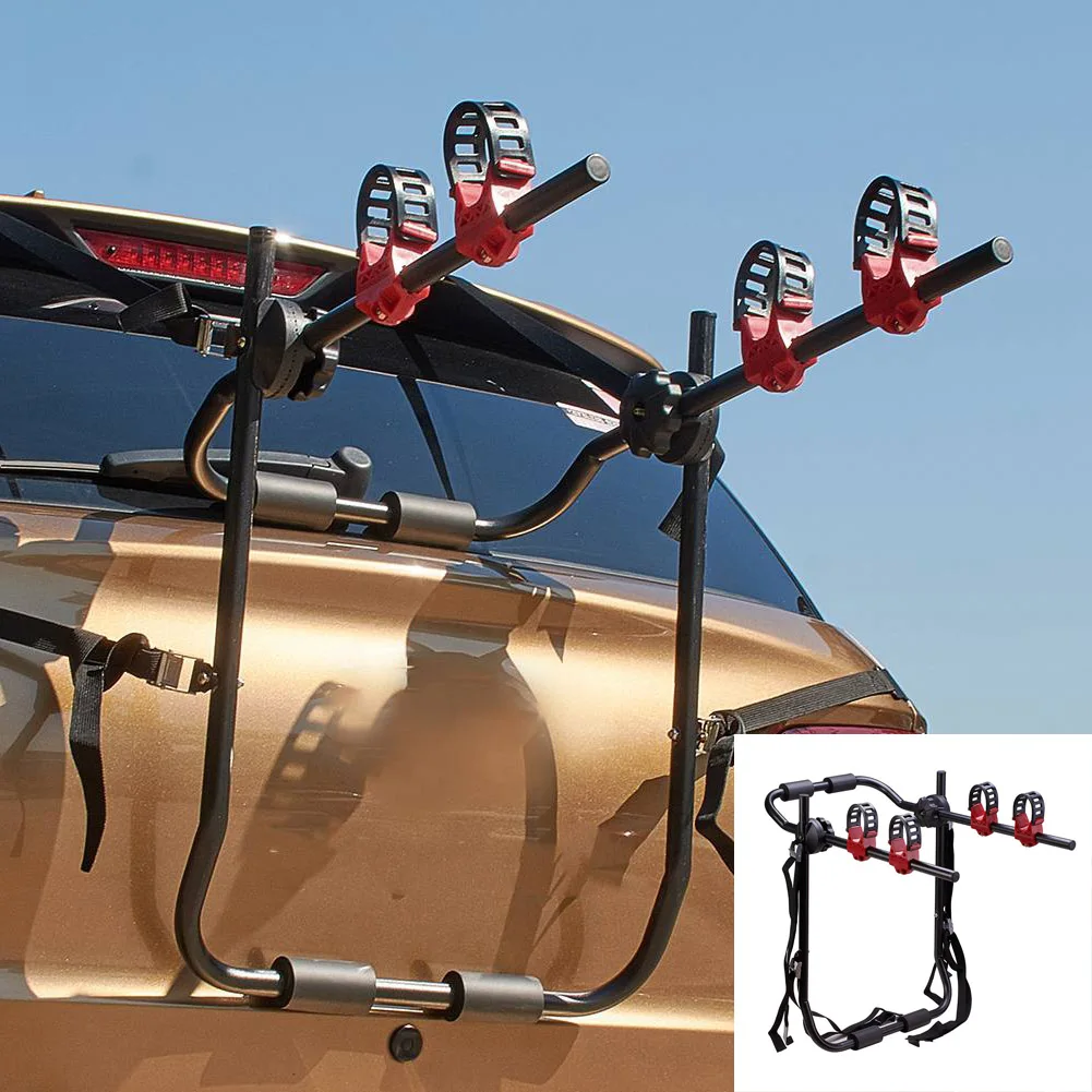 

Iron Frame Car Bicycle Rack Holder SUV Vehicle Trunk Mount Bike Cycling Stand Storage Carrier For 2 Bike Install Rear of The Car