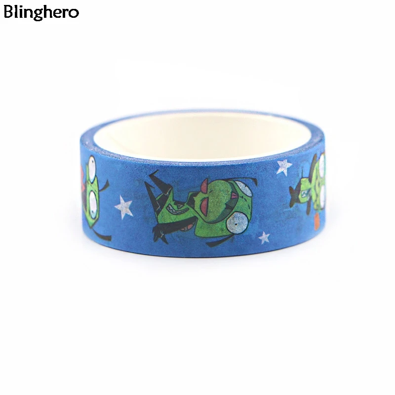 10 шт./компл. Blinghero 15 мм х 5 м Захватчик Зим лента Washi мультфильм изоляционная лента Скотч для монтажа светодиодных лампочек Прохладный ленту наклейки настенные подарок BH0323