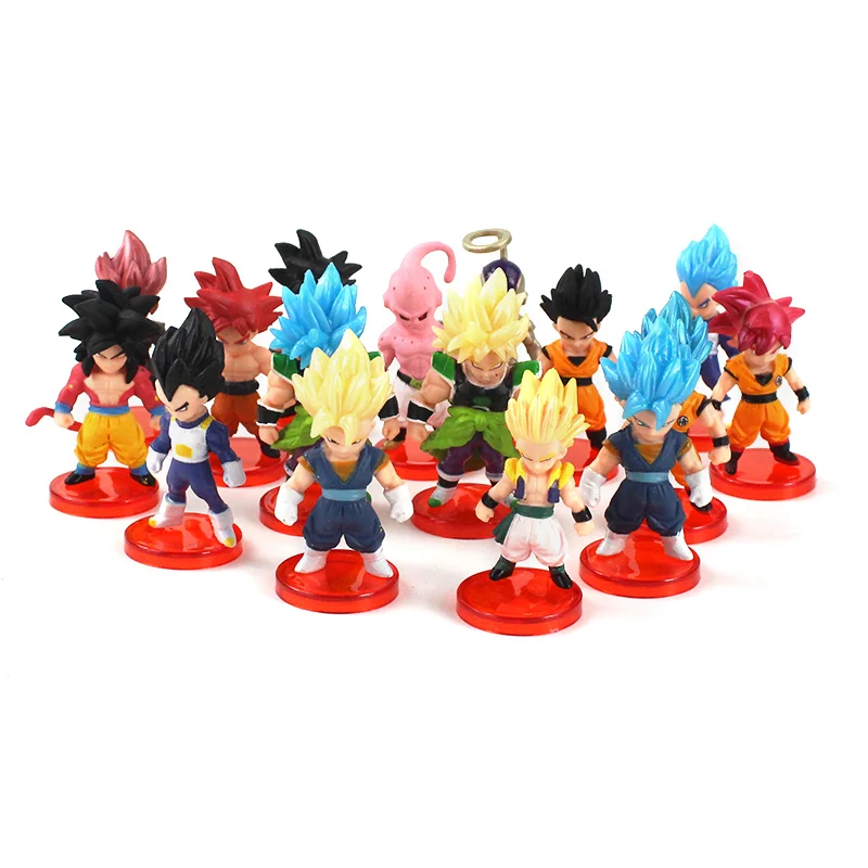 6-8 см 16 шт./компл. Dragon Ball Z Супер Saiyan Broly Son Goku/Гохан Gotenks Вегета Vegetto Фриза Majin Buu PVC Фигурки Игрушка Подарки