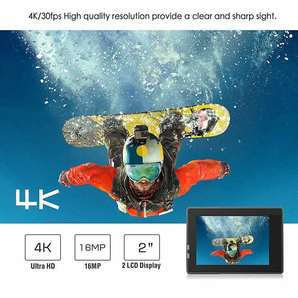 4K Wifi Action Camera Full HD 30m Waterproof Sport