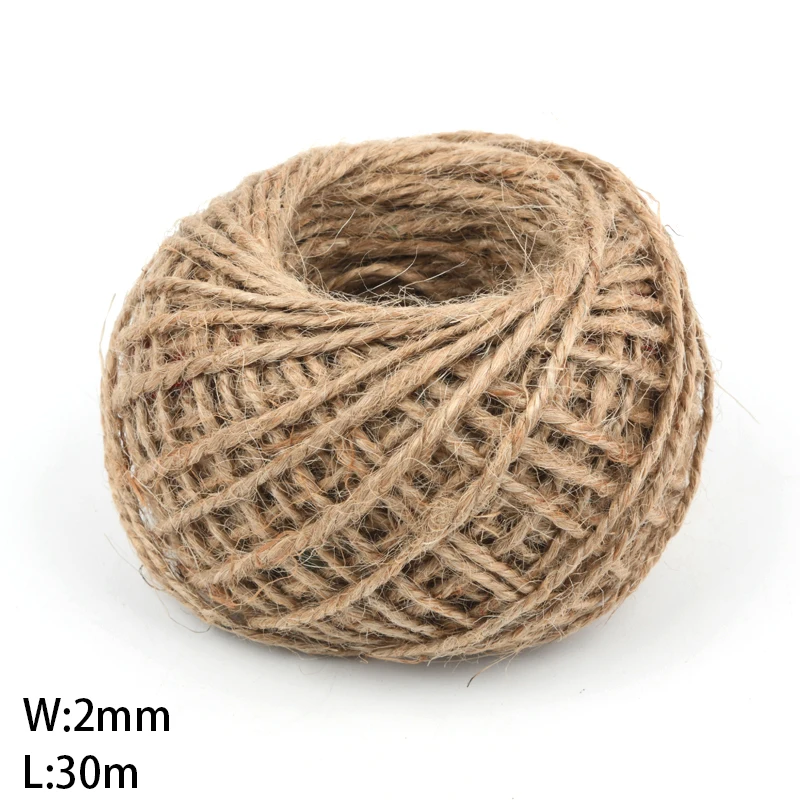30/50/100Meters Natural Jute Rope Cord String Burlap Ribbon Crafts Sewing DIY Jute Hemp Wedding Party Decoration jute rope