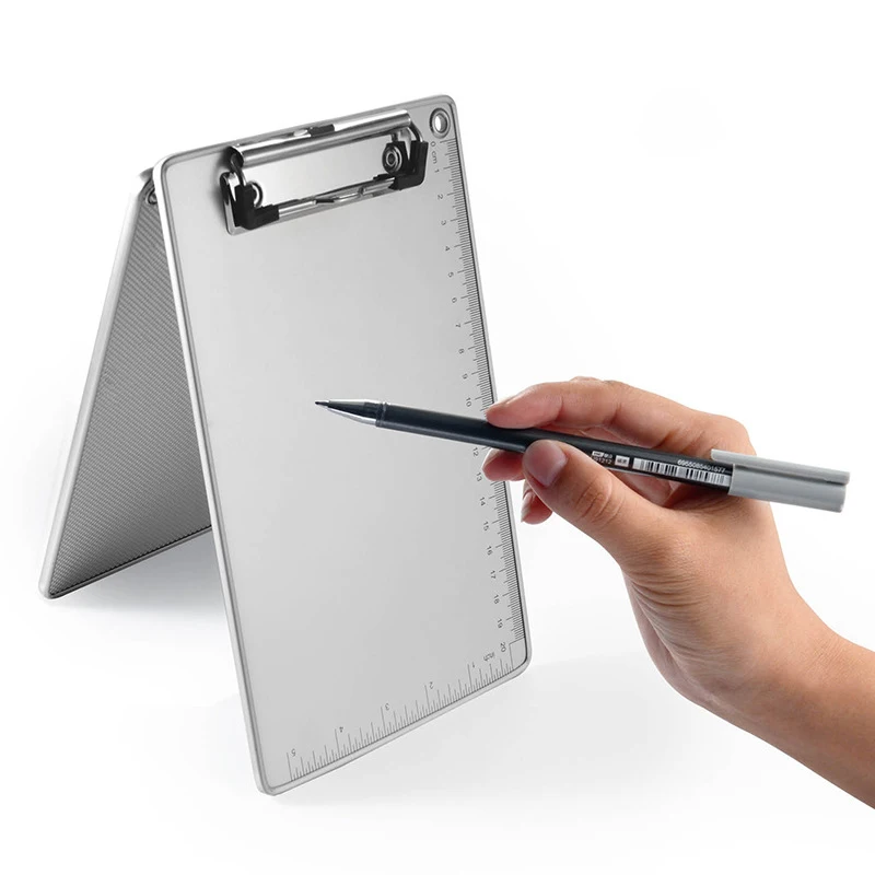 Carpeta portátil A4/A5 con regla para documentos, Portapapeles de Metal, Clip para escuela, oficina, papelería